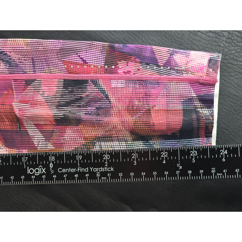Lululemon Womens Pink Purple Abstract High Rise Leggings Side Pockets Size 8 - Picture 7 of 7